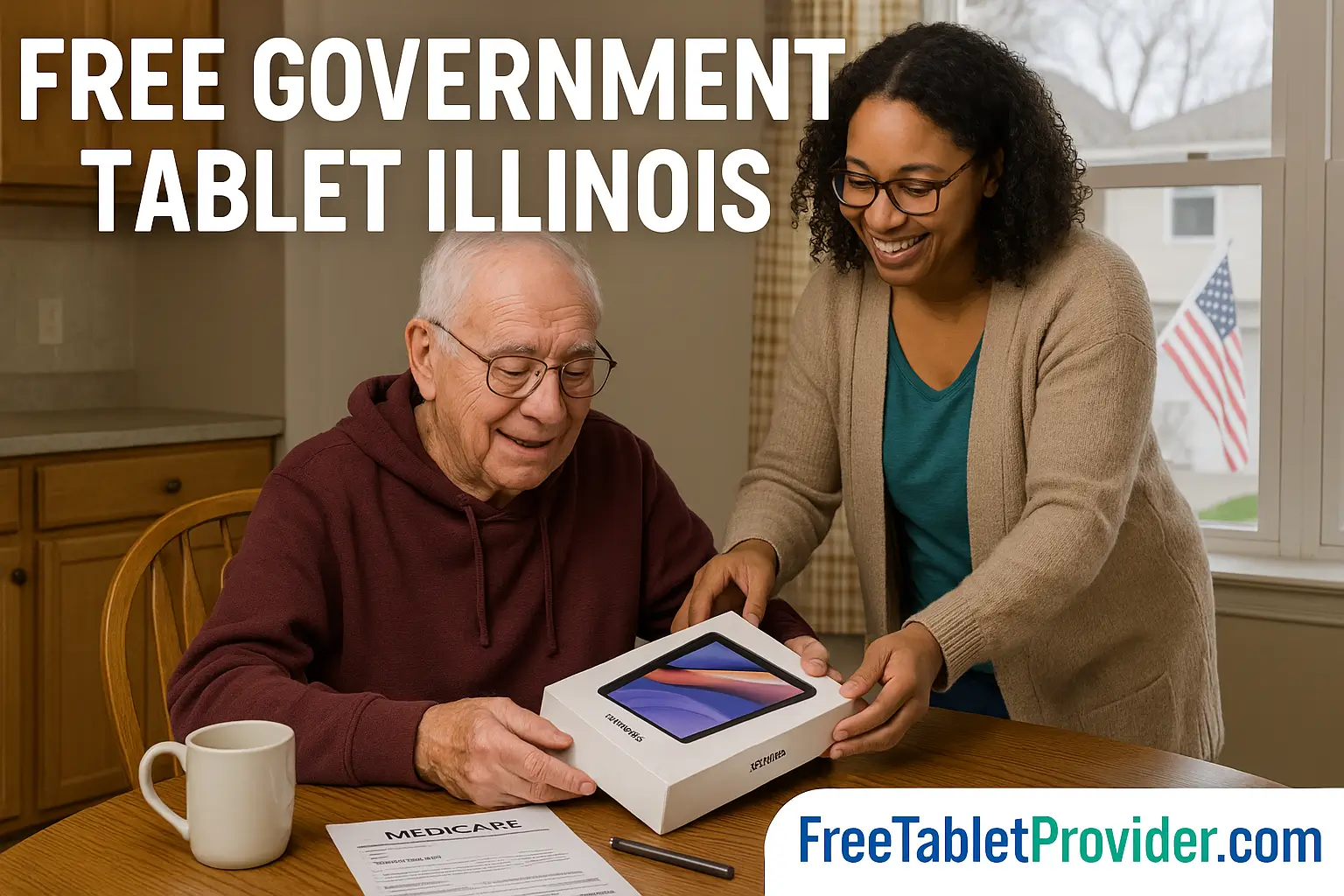 Illinois veteran receives free tablet at home with caregiver in 2025